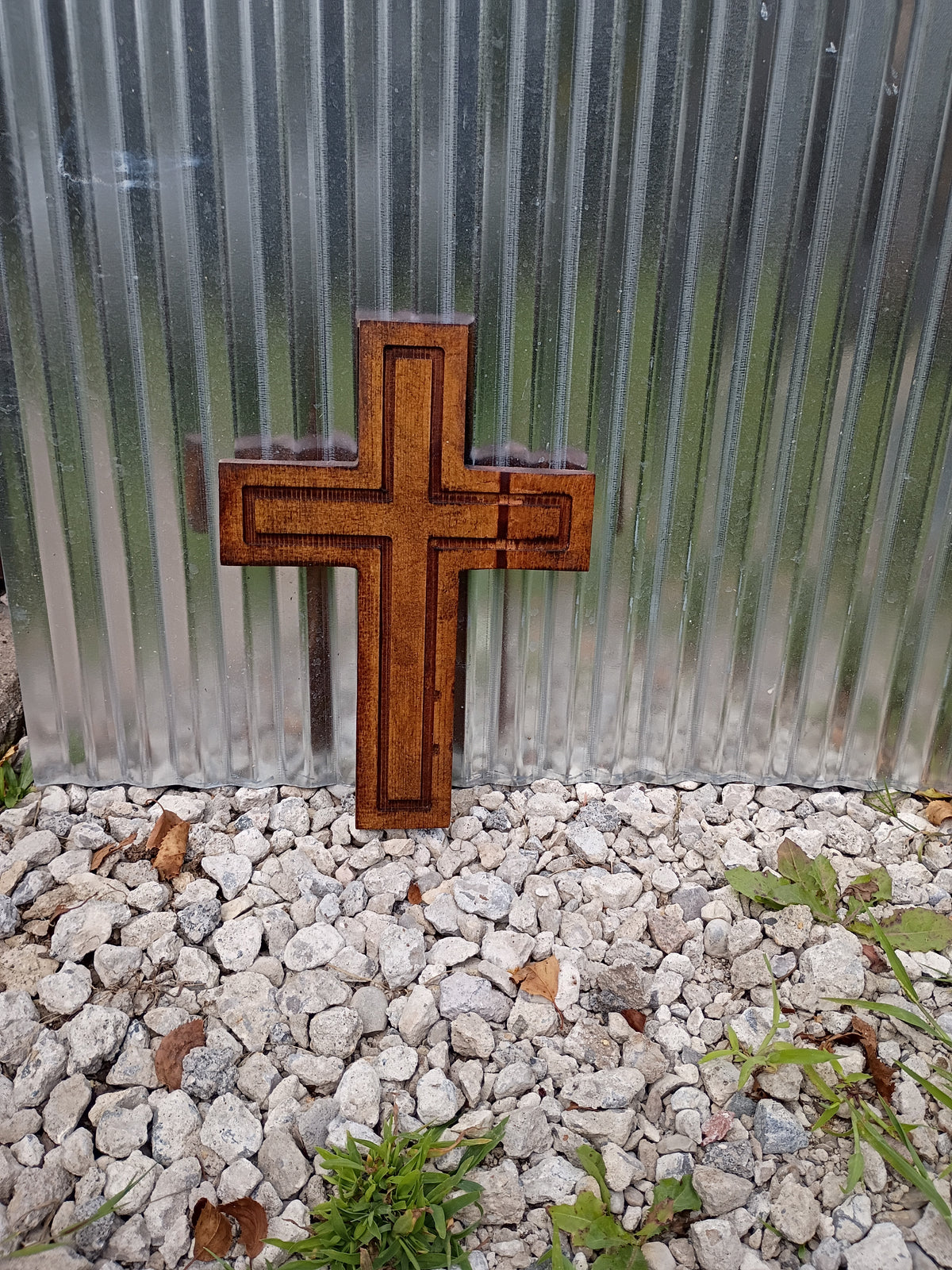 RUSTIC CROSS WITH DARK STAIN