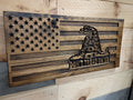 Don't Tread On Me – Rustic Wood American Flag Sign.25 x 24